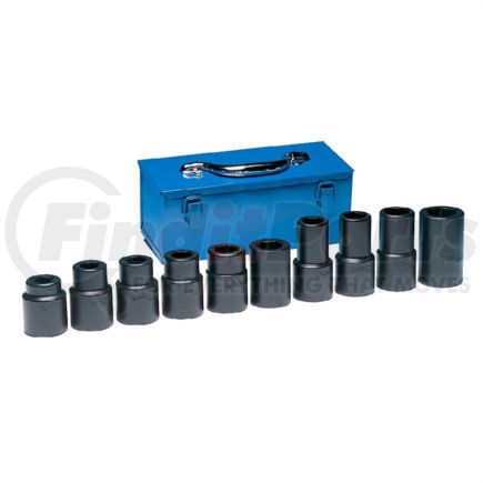 Grey Pneumatic 9260 Socket Set 10-Piece, #5 Spline Drive 13-16" to 1-1/2" SAE & Metric, Truck Wheel Impact Socket Set