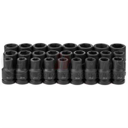 Grey Pneumatic 9026MD Socket Set 26 Pc. 1" Drive Deep Metric Set