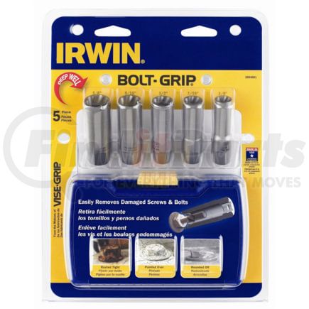 Hanson 3094001 Screw Extractor Set 5-Piece Bolt-Grip Deep Well Extractor Set