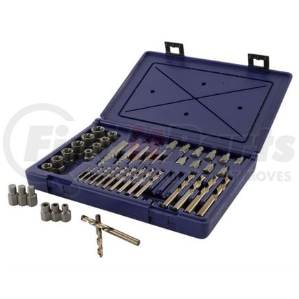Hanson 3101010 Screw Extractor Set 10-Piece Spiral Flute, Multi-Spline, Bolt Extractors & Left-Hand Cobalt Drill Bits in