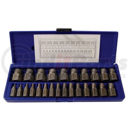 Hanson 53227 Screw Extractor Set 25- Piece 532 Series 1/8" through 7/8" Hex Head Multi-Spline Plastic Case Sets