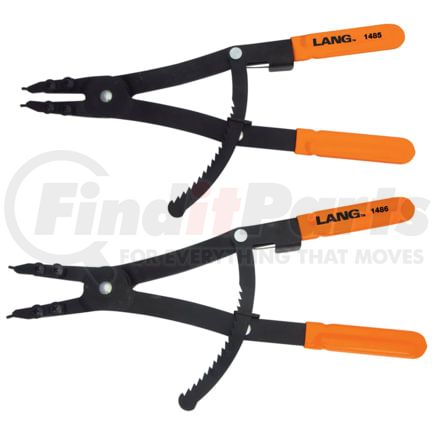 Lang 1487 Pliers 2-Piece Straight 0.120" Replaceable Tips Internal/External Locking Snap Ring Pliers Set