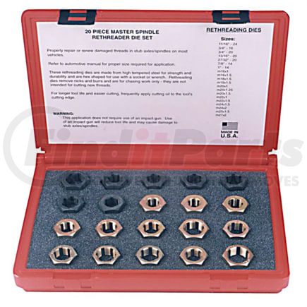 Lang 2599 Thread Repair Tool Master Spindle Rethreader Die Set