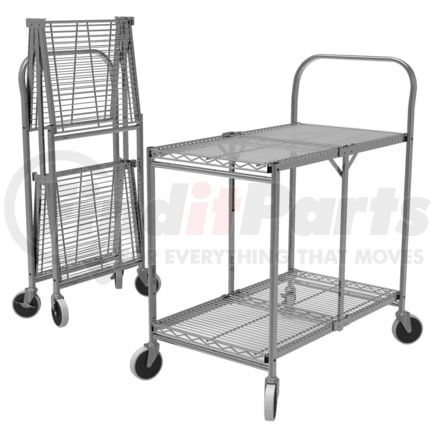Luxor WSCC-2 Two-Shelf Collapsible Wire Utility Cart