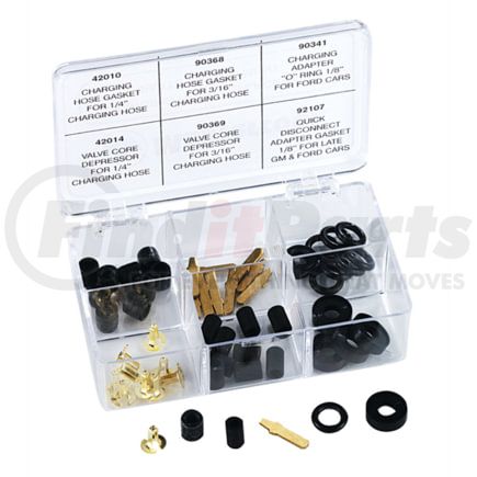 Mastercool 91334 A/C System Charging Hose Depressor and Seal Kit 55-Pieces Charging Hose and Adapter Gasket, O-Ring, and