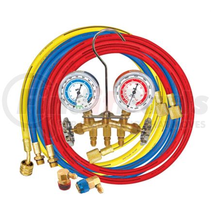 Mastercool 66661 Brass R134a Manifold Gauge Set with (3) 60" Hoses