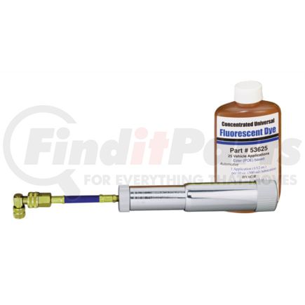 Mastercool 53123 A/C System Dye Injector Refillable Universal Dye Injector with Auto Shut-Off Valve Adapter and 2 oz AC Dye