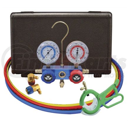Mastercool 89660-PRO5 Manifold Pressure Gauge Professional-Grade Aluminum 2-Way Manifold Gauge Set for R134a Systems with 60"