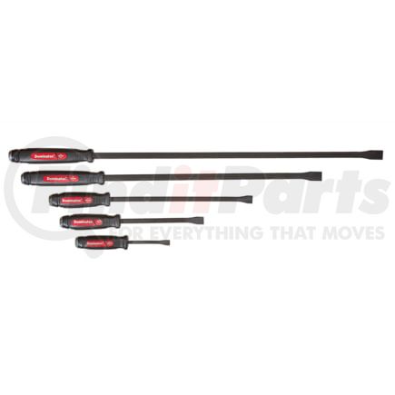 Mayhew Tools 61366 Pry Bar 5-Piece Curved Blade Heavy Duty Dominator Screwdriver Style Pry Bar Set with Strike Caps