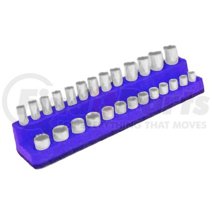 Mechanic's Time Savers 720 1/4" Dr Shallow/Deep 26-Hole Magnetic Socket Organizer, Neon Blue