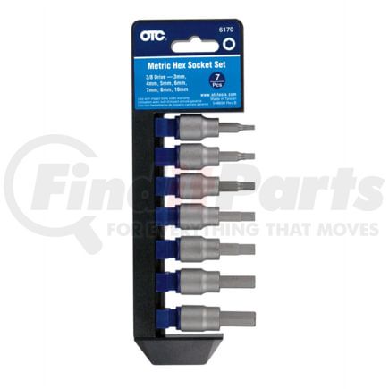 OTC Tools & Equipment 6170 Socket Set 7-Piece Metric Hex Bit Socket Set, 3/8" Drive Hand Tool Kit, Sizes 3mm to 10mm
