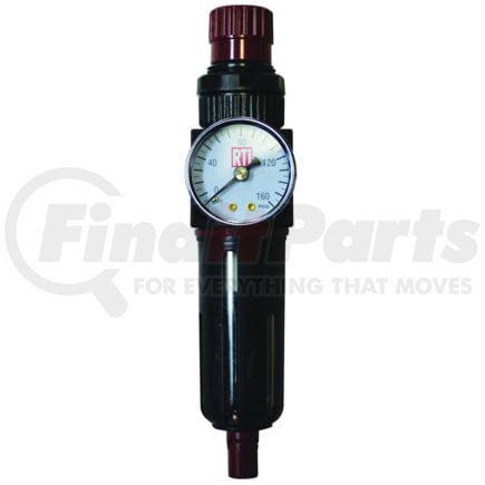 Reading Technologies (RTI) FR250G Air Tool Hose Regulator Filter/Regulator, 1/4" Inlet/Outlet, 30 scfm, 5 um, 120 deg F Max,
