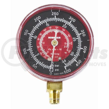 Robinair 11795 Air Pressure Gauge Replacement Pressure Gauge, Red, 2 1/2 in, 0-500 PSI, R22/134A