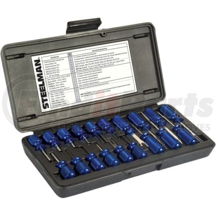 Steelman 95978 Wiring Connector Terminal Tool 19-Piece Master Terminal Tool Kit with Knurled Aluminum Handles and Storage
