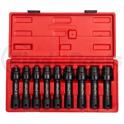Sunex Tools 2695 Socket Set Socket Set - 9 Pc. 1/2" Drive 12 Point Metric Impact Socket Set