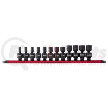 Sunex Tools 1814 Socket Set 12-Piece 1/4 in. Drive Metric Universal Impact Socket Set, 5 to 14 mm, in Chrome Molybdenum Steel