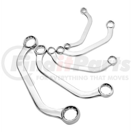 Sunex Tools 9935 Wrench Set 5-PC SAE Half-Moon Wrench Set in Fully Polished Drop-Forged Alloy Steel for Access in Confined