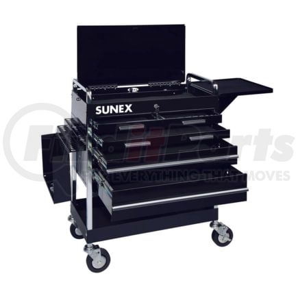 Sunex Tools 8045BK Utility Cart Sunex® Tools Professional 5-Drawer Black Tool Cart W/ Locking Top, 27"H