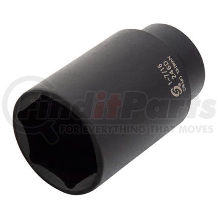 Sunex Tools 246D Socket 1-7/16 in. x 1/2 in. Drive 6-Point Deep Impact Socket in Chrome Molybdenum with Radius-Corner Design