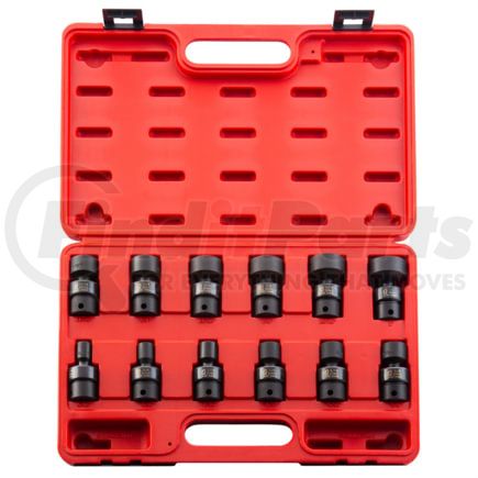 Sunex Tools 3690 Universal Joint Socket 3/8" Dr 12 Pt SAE Universal Impact Socket Set, 12Pc