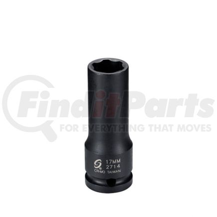 Sunex Tools 2714 Socket 17mm x 1/2" Drive 6-Point Extra-Thin-Wall Mercedes-Benz Wheel Lug Impact Socket in Chrome Molybdenum