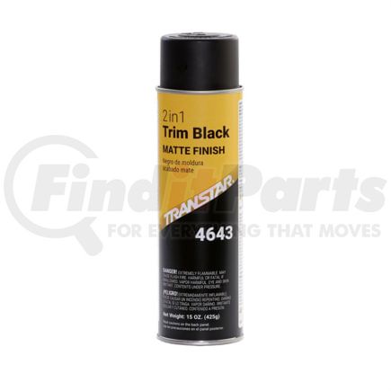 Transtar 4643 Trim Paint 15 oz Aerosol Can Matte Black 2-in-1 Trim Restoration Coating
