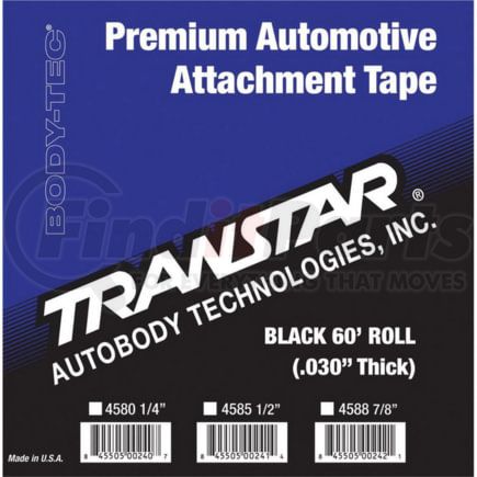 Transtar 4585 Paint Protection Film 1/2-Inch x 60-Foot High Strength Black Polyethylene Attachment Tape