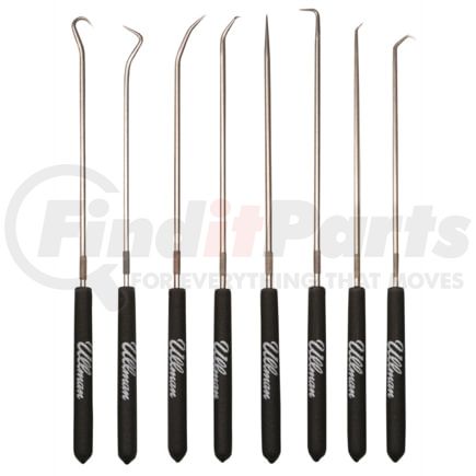 Ullman Devices CHP8-L Hook and Pick Set 8-Pieces Long 9-3/4 Inch Industrial Steel Hook and Pick Tool Pouch Set