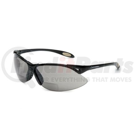 UVEX A962 Safety Glasses, Bi-Focal Readers, +2.50, Sporty Black Frame, Wraparound TSR Gray Hardcoat Lens