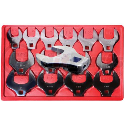 V8 Hand Tools 7814 Wrench Set 14-Pieces SAE Jumbo Open End Crowfoot Wrench Set, 1/2-Inch Drive, 1-1/16 to 2 Inch