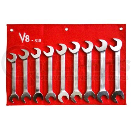 V8 Hand Tools 819 Wrench Set 9-Pieces Jumbo Metric Angle Wrench Set, 24mm to 32mm, 30 and 60 Degree