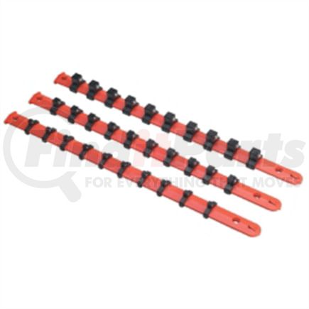 Vim Tools V523 Socket Holder 3-Piece Multi Drive Socket Organizer Rack Set Forged Nylon Base and 30 Ball Studs