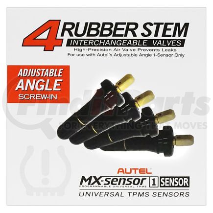 Autel 500010 Tire Pressure Monitoring System (TPMS) Sensor Valve Assembly Rubber Adjustable Angle Screw-in Valves (Pack of 4)