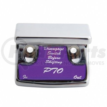 United Pacific 21073 Dash Switch Cover Dash Switch Cover - "PTO" Switch Guard, with Purple Sticker, for Freightliner and