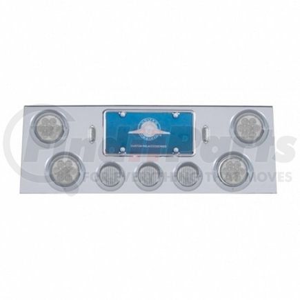 United Pacific 34563 Tail Light Panel Tail Light Panel - Rear Center Panel, Stainless Steel, with 4 x 7 LED 4" Reflector