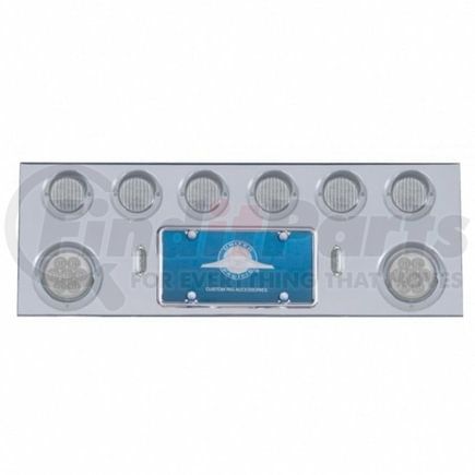 United Pacific 35060 Tail Light Panel Tail Light Panel - Stainless Steel, Rear, Center, with Two 7 LED 4" Reflector & Six 13