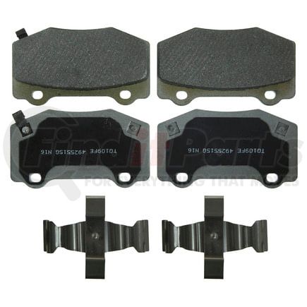 Wagner MX1718 Disc Brake Pad Set Wagner Brake ThermoQuiet MX1718 Semi-Metallic Disc Brake Pad Set