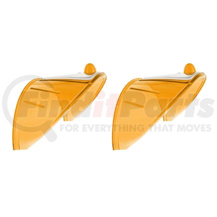 United Pacific C2001A Headlight Visor Headlight Visor - 7 inches, Amber, with Stainless Steel Accent Plate