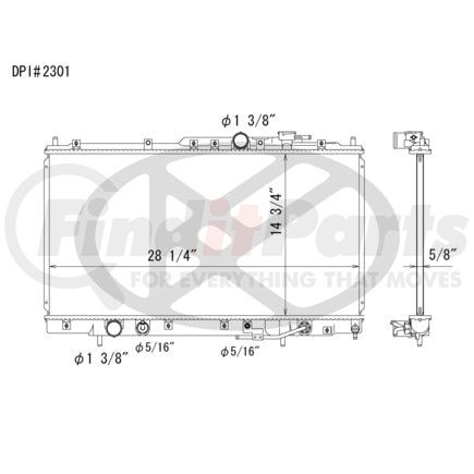Koyorad A2301 Radiator Plastic Tank With Aluminum Core Radiator.