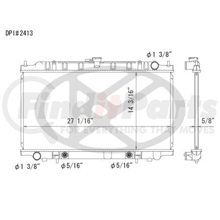 Koyorad A2413 Radiator Plastic Tank With Aluminum Core Radiator.