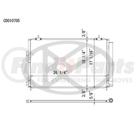 Koyorad CD010705 A/C Condenser cd010705