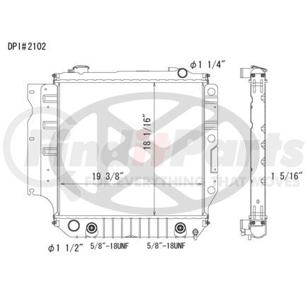 Koyorad A2102 Radiator Plastic Tank With Aluminum Core Radiator.