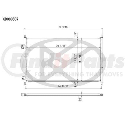 Koyorad CD080507 A/C Condenser All Aluminum Condenser