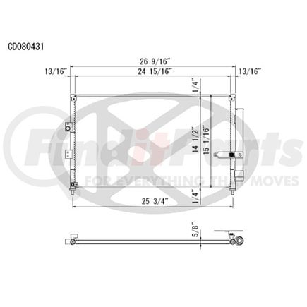 Koyorad CD080431 A/C Condenser All Aluminum Condenser