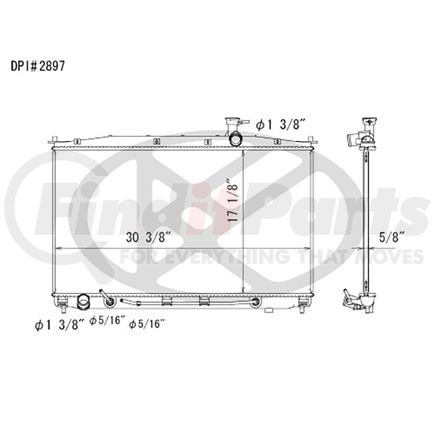 Koyorad A2897 Radiator Plastic Tank With Aluminum Core Radiator.