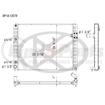 Koyorad A13079 Radiator Plastic Tank With Aluminum Core Radiator.