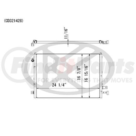 Koyorad CD321428 A/C Condenser All Aluminum Condenser