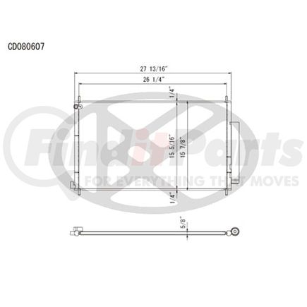 Koyorad CD080607 A/C Condenser All Aluminum Condenser
