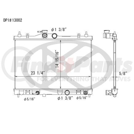 Koyorad A13002 Radiator Plastic Tank With Aluminum Core Radiator.
