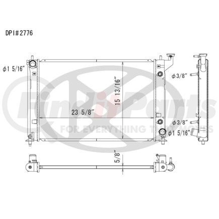 Koyorad A2776 Radiator Plastic Tank With Aluminum Core Radiator.